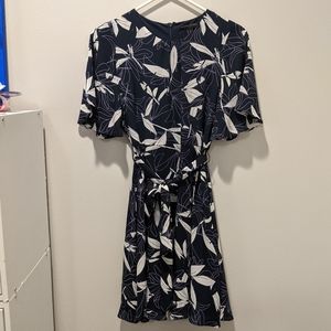 Banana Republic Navy Floral Midi Dress
